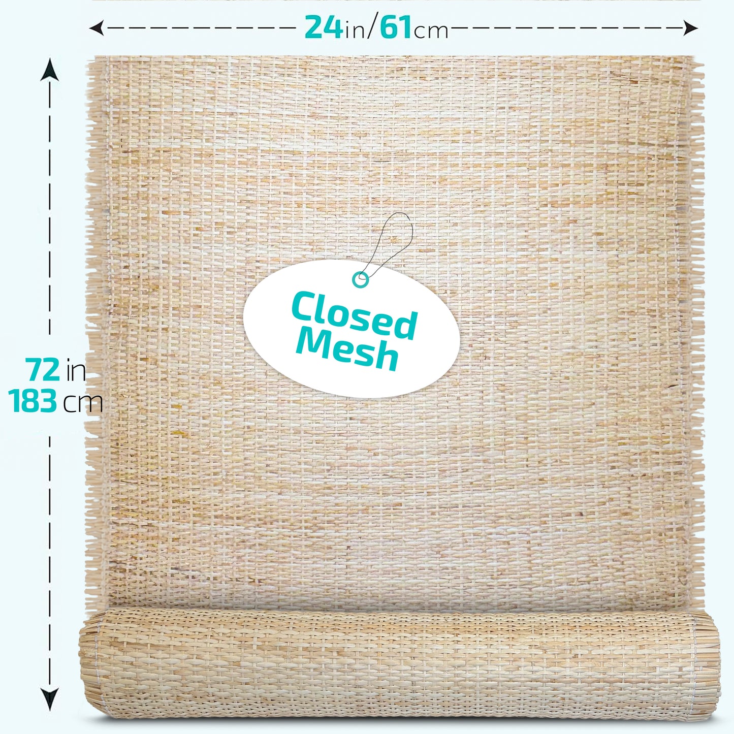 Closed Mesh Rattan Cane Webbing Roll 24" x 72"