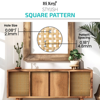 Square Weave Rattan Cane Webbing Roll 24" x 72"