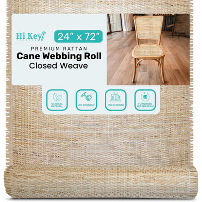 Closed Mesh Rattan Cane Webbing Roll 24" x 72"