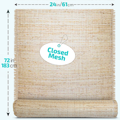 Closed Mesh Rattan Cane Webbing Roll 24" x 72"